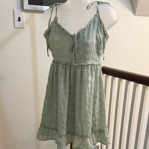 Forever 21 Green Floral Dress with sunflowers